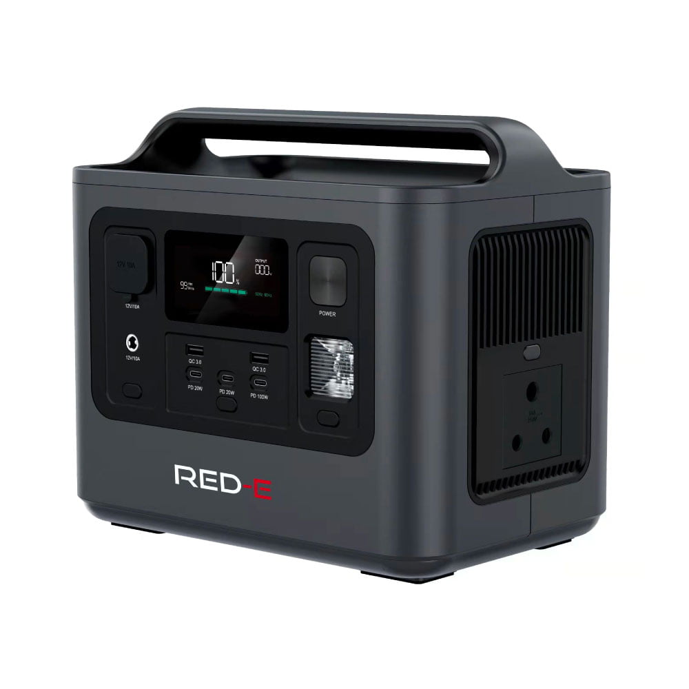image shows a red-e power station