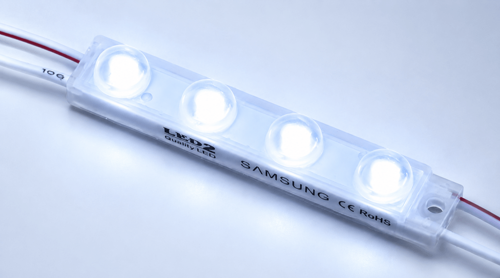 led module – 4 chip / 160° / 0.72w / 12v / 9000k – 11 000k / ice white / 5 year warranty
