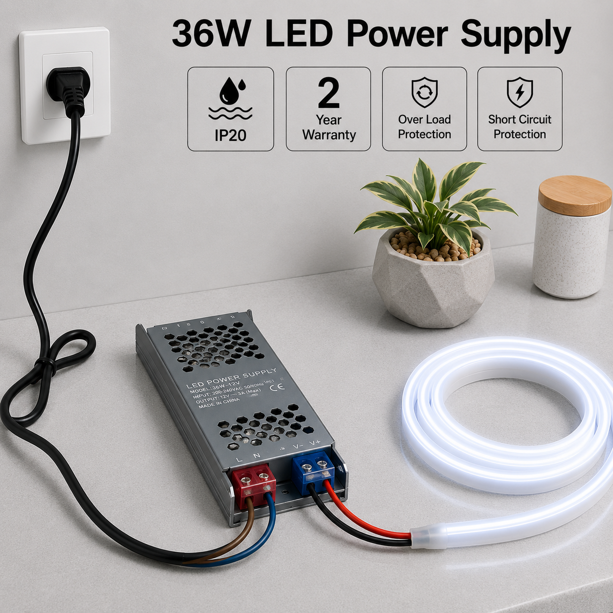 12v driver | power supply | transformer | 36 watt | 2 year warranty