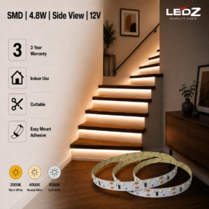 smd | side view led strip lights | 6000k | 4.8w | 12v