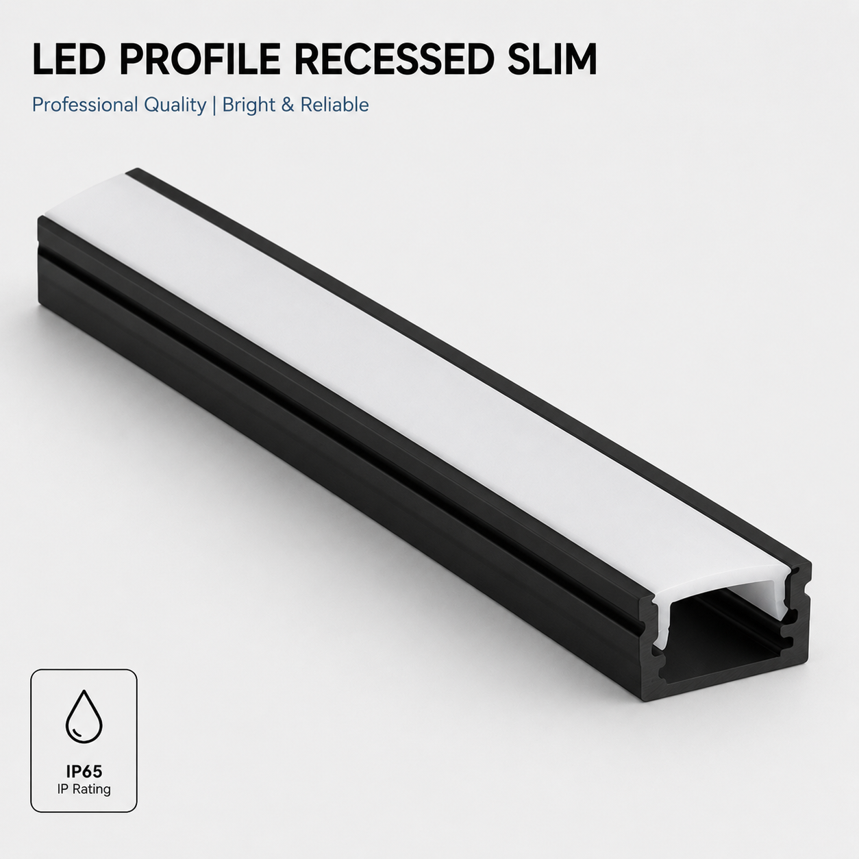 2m led profile black (surface)
