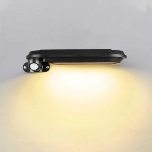 this image shows a solar wall light with a motion sensor