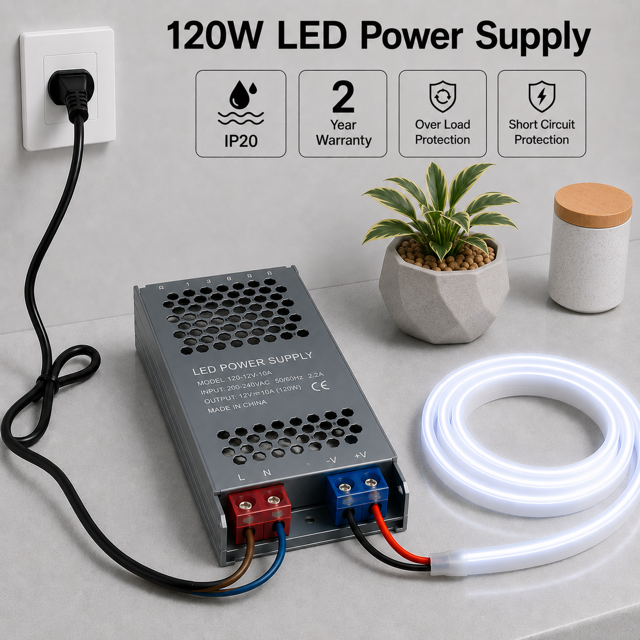 12v driver | power supply | transformer | 120 watt | 2 year warranty
