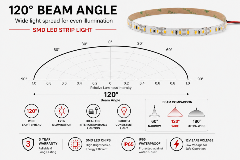 led strip lights / smd / 12v / 5.8w/m / 3000k / 4000k / 6000k / red / blue / green / ip65 / 3 year warranty