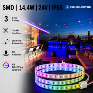 14.4w 24v ip65 outdoor rgb strip light